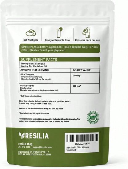 Selling Fast!Oil Of Oregano Softgels With Black Seed Oil- 60 Softgels| Non-GMO, Gluten-Free And Soy-Free