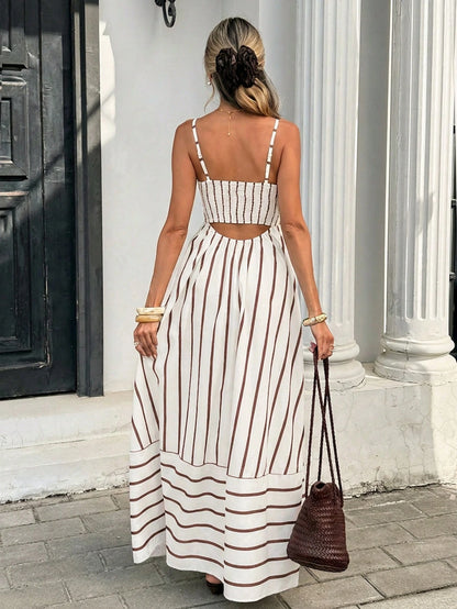 Serisse Women's Casual Striped Spaghetti Strap Dress,Summer Dresses For Women