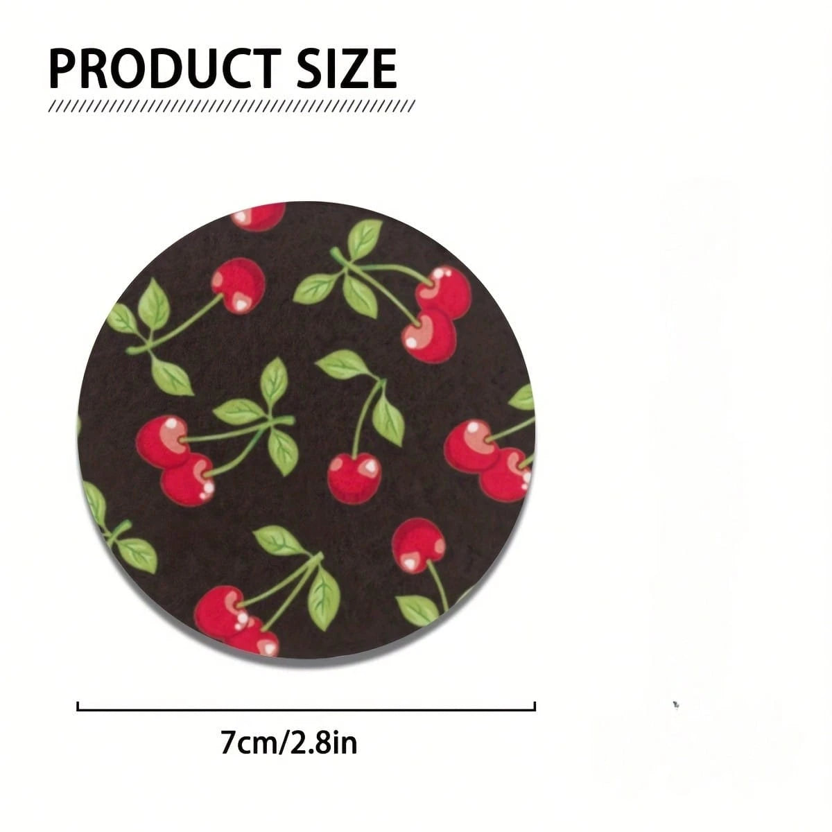 Set Of 2 Car Coasters- Cup Holders With A Cherry Pattern- Your Vehicle Against Spills And Stains