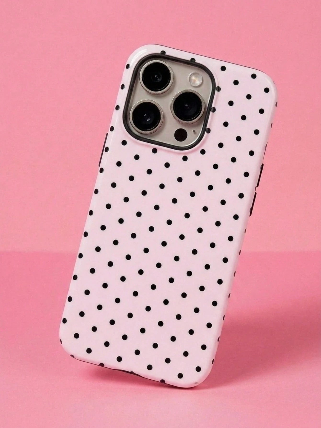 ShellaStory Cute Pink Black Polka Dot Fashion Phone Case, Y2K Style. Compatible With IPhone 17, 16, 15, 14, 13, 12, 11 Pro Max Plus Models, International Version, Not The Domestic Version, Spring Gift