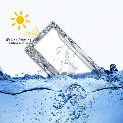 Shiny Diamond Metal License Plate Frame Suitable For Most International Car Models In The USA 12x6inch Includes Mounting Screws, Festive Decoration, Winter Atmosphere Car License Plate Holder