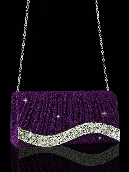 Shiny Women's Clutch Bag, New Rhinestone Evening Bag, Women's Party Bag, Luxury Envelope Bag, Bridal Wedding Bag, Paired With Shiny Rhinestone Jewelry Set, Rhinestone Necklace, Earrings, Bracelet, Sui