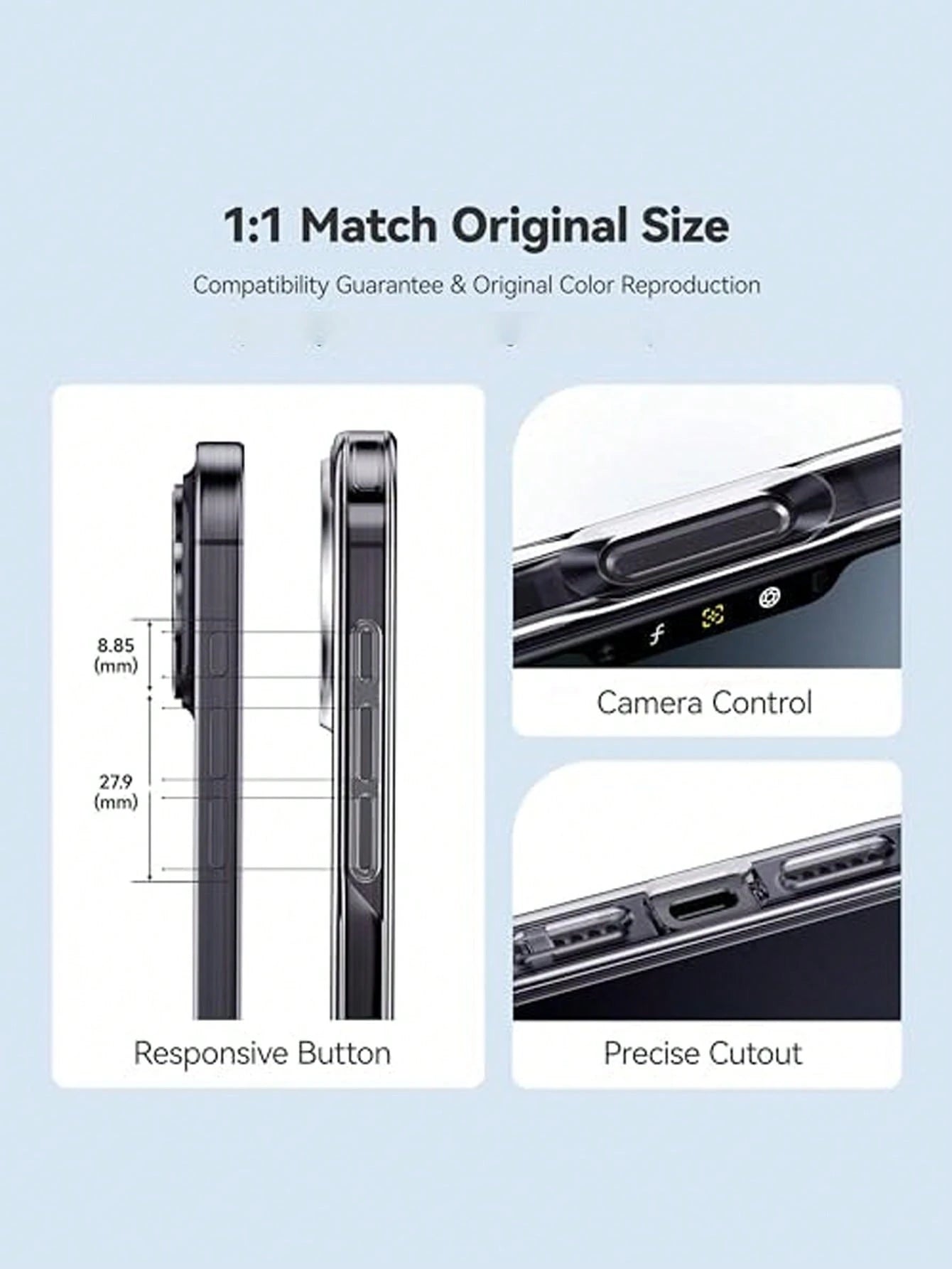 Shockproof Solid Color Material Mkeke Transparent 16 Pro Max Case [Non-Yellowing] [Military-Grade Drop Protection] Shock-Resistant Protective Clear Case Compatible With Apple 16 Pro Max 6.9 Inch 2024