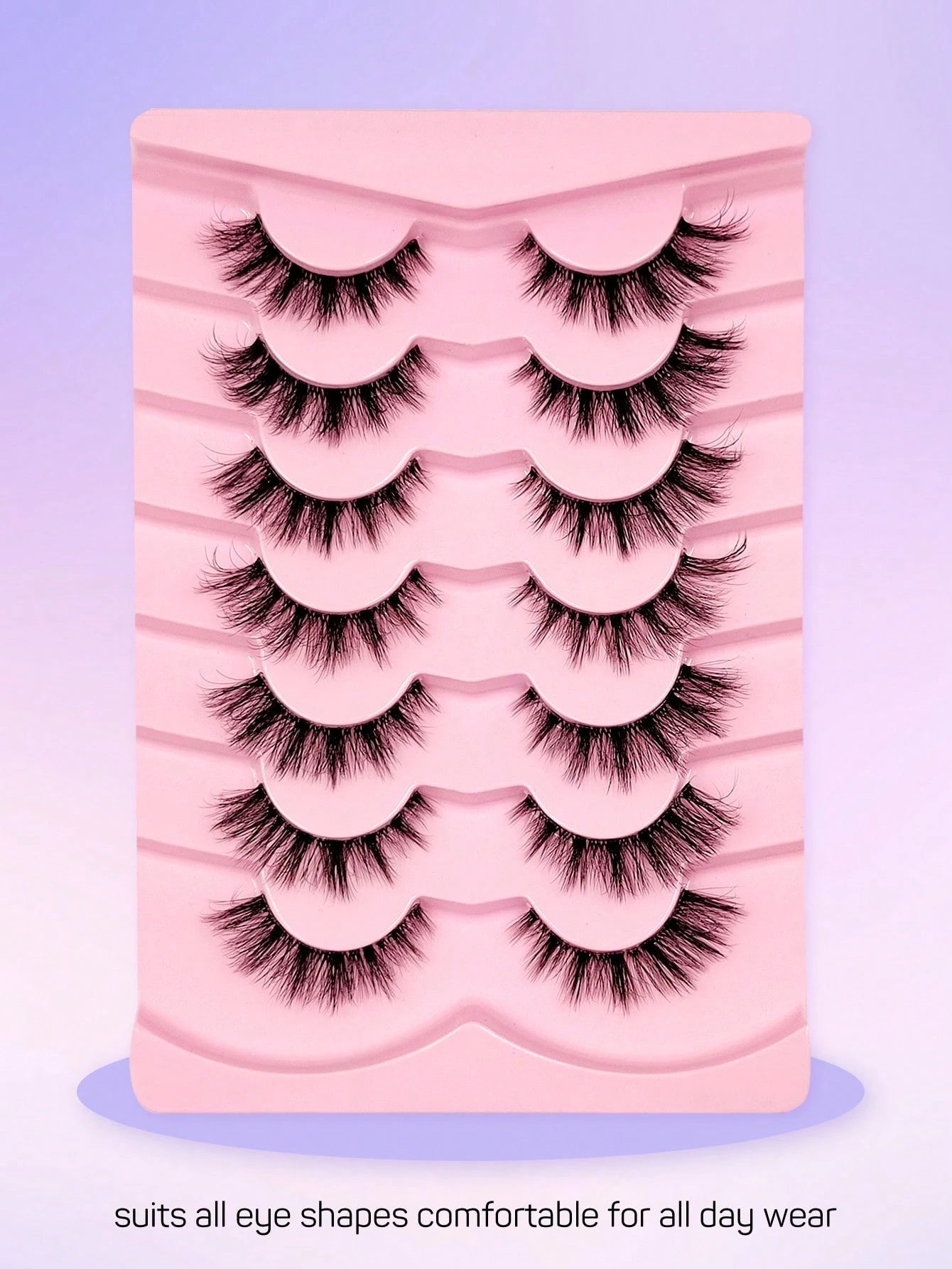 Sibeuna 7 Pairs Natural Lashes Clear Band Cat Eye Lashes Faux Mink Eyelashes Full Strip Lashes,For Daily Style Eye Makeup,For Beginners Easy To Use Salon-Quality Long-Lasting False Eyelash Extensions