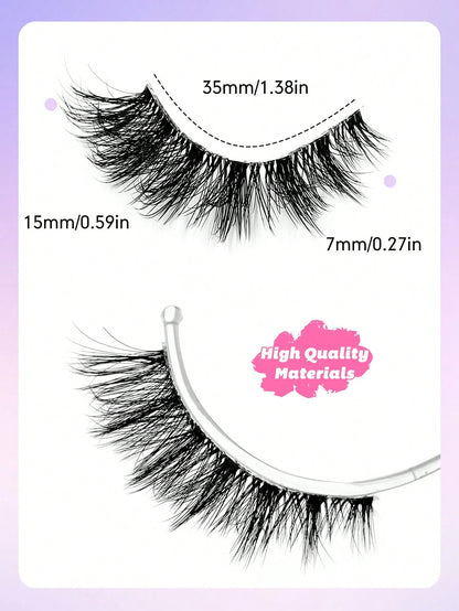 Sibeuna 7 Pairs Natural Lashes Clear Band Cat Eye Lashes Faux Mink Eyelashes Full Strip Lashes,For Daily Style Eye Makeup,For Beginners Easy To Use Salon-Quality Long-Lasting False Eyelash Extensions