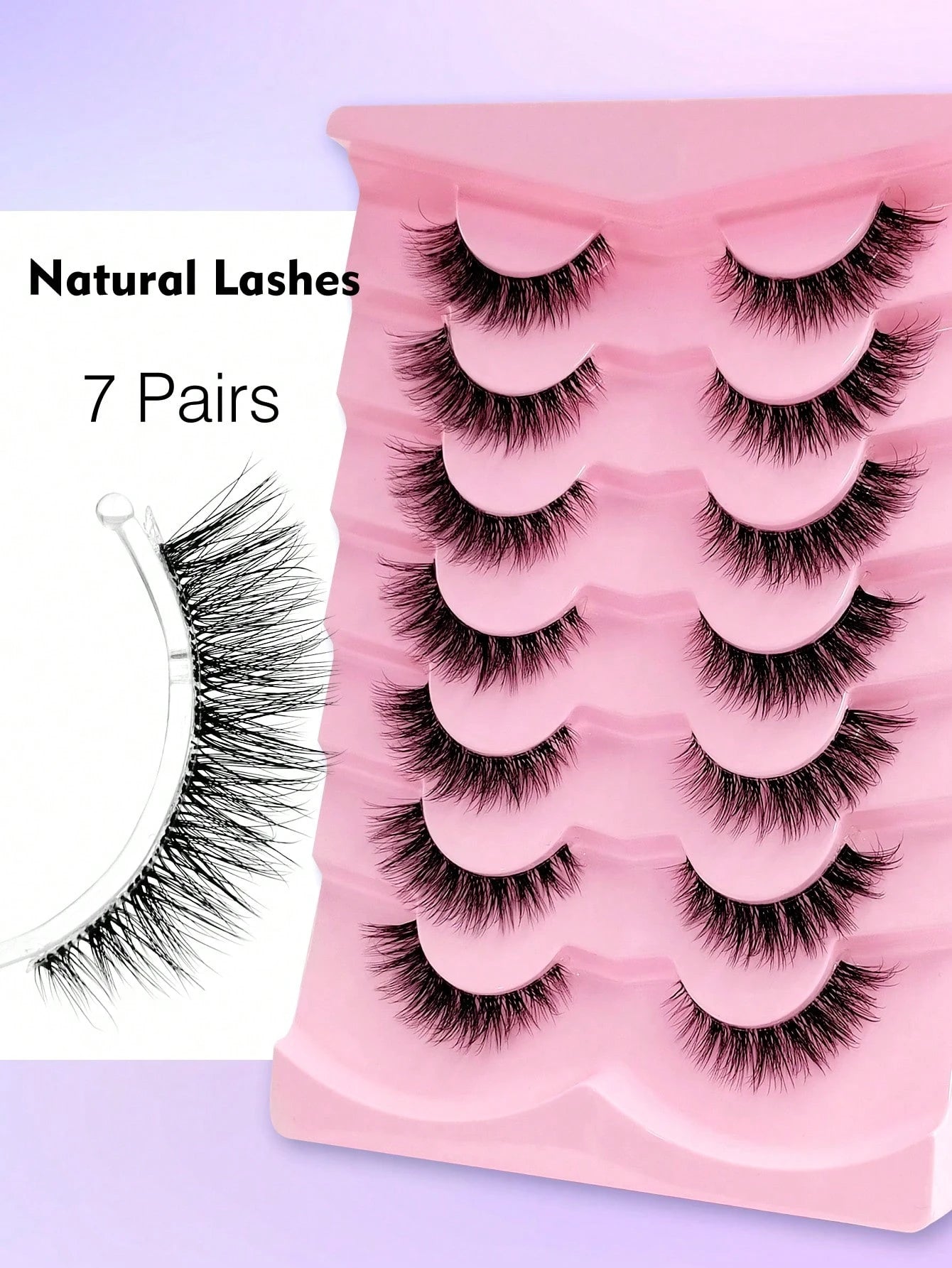 Sibeuna 7 Pairs Natural Lashes Clear Band Cat Eye Lashes Faux Mink Eyelashes Full Strip Lashes,For Daily Style Eye Makeup,For Beginners Easy To Use Salon-Quality Long-Lasting False Eyelash Extensions