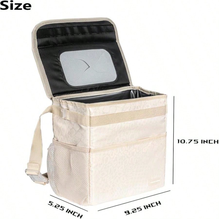 SIBOFUEGO Cute Car Trash Can With Lid U2013 Multipurpose Collapsible Trash Bin For Car, Leak-Proof Organizer, Waterproof Garbage Can With Storage Pockets &Amp; Adjustable Straps, 2 Gallons (Black Leop