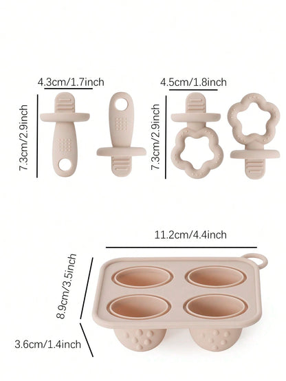 Silicone Baby Popsicle Mold With Sticks, Baby's First Popsicle Mold, Baby Food Container, Frozen Dessert Maker, Popsicle Mold, Suitable For Infants And Children, Essential For Babies