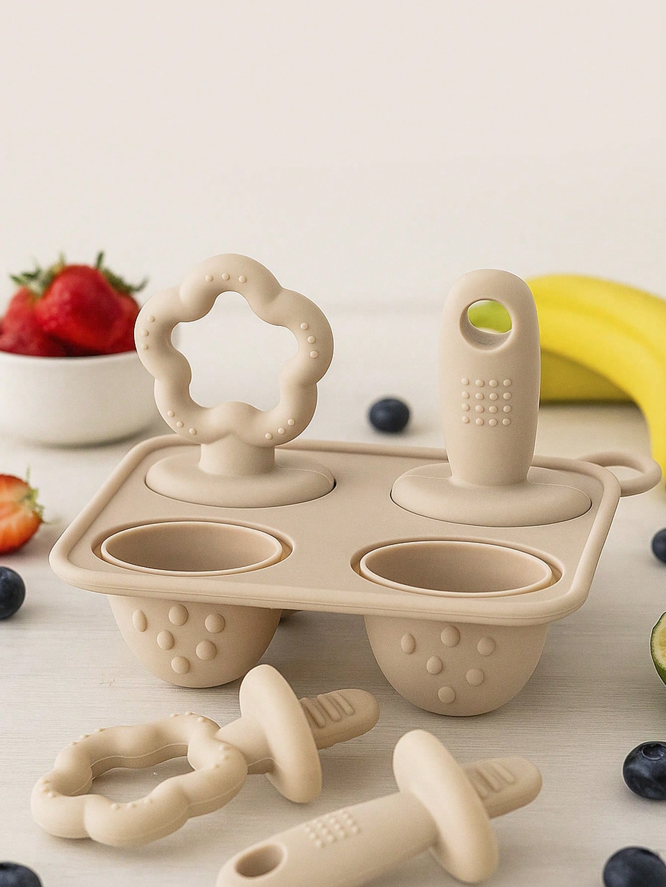 Silicone Baby Popsicle Mold With Sticks, Baby's First Popsicle Mold, Baby Food Container, Frozen Dessert Maker, Popsicle Mold, Suitable For Infants And Children, Essential For Babies