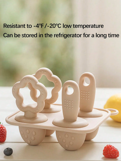 Silicone Baby Popsicle Mold With Sticks, Baby's First Popsicle Mold, Baby Food Container, Frozen Dessert Maker, Popsicle Mold, Suitable For Infants And Children, Essential For Babies