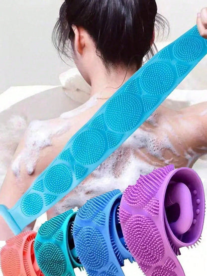 Silicone Exfoliating Bath Brush, Non-Slip Handle, Reusable, Suitable For All Ages And Genders, Easy To Hang And Clean, Ideal For Bathing, Spa Treatments And Daily Skincare