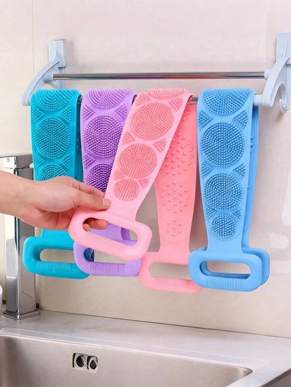 Silicone Exfoliating Bath Brush, Non-Slip Handle, Reusable, Suitable For All Ages And Genders, Easy To Hang And Clean, Ideal For Bathing, Spa Treatments And Daily Skincare