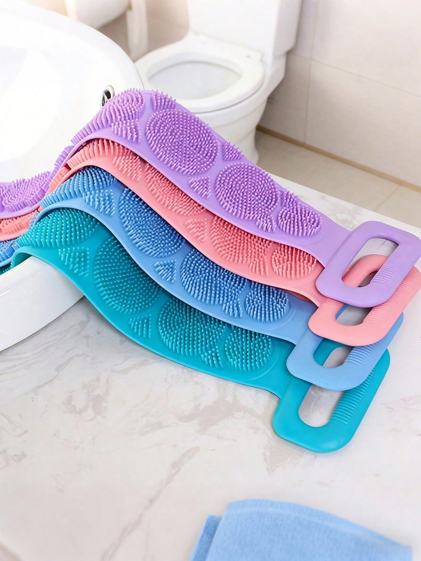 Silicone Exfoliating Bath Brush, Non-Slip Handle, Reusable, Suitable For All Ages And Genders, Easy To Hang And Clean, Ideal For Bathing, Spa Treatments And Daily Skincare