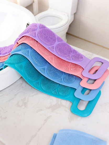 Silicone Exfoliating Bath Brush, Non-Slip Handle, Reusable, Suitable For All Ages And Genders, Easy To Hang And Clean, Ideal For Bathing, Spa Treatments And Daily Skincare