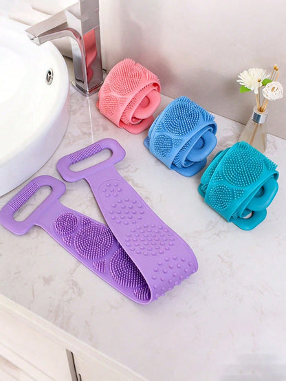 Silicone Exfoliating Bath Brush, Non-Slip Handle, Reusable, Suitable For All Ages And Genders, Easy To Hang And Clean, Ideal For Bathing, Spa Treatments And Daily Skincare