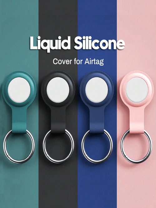Silicone Protective Case For Airtag Locator/Pet Tracker/Anti-Loss Device/Keychain, Soft/Waterproof Case
