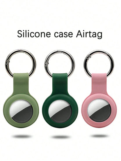 Silicone Protective Case For Airtag Locator/Pet Tracker/Anti-Loss Device/Keychain, Soft/Waterproof Case