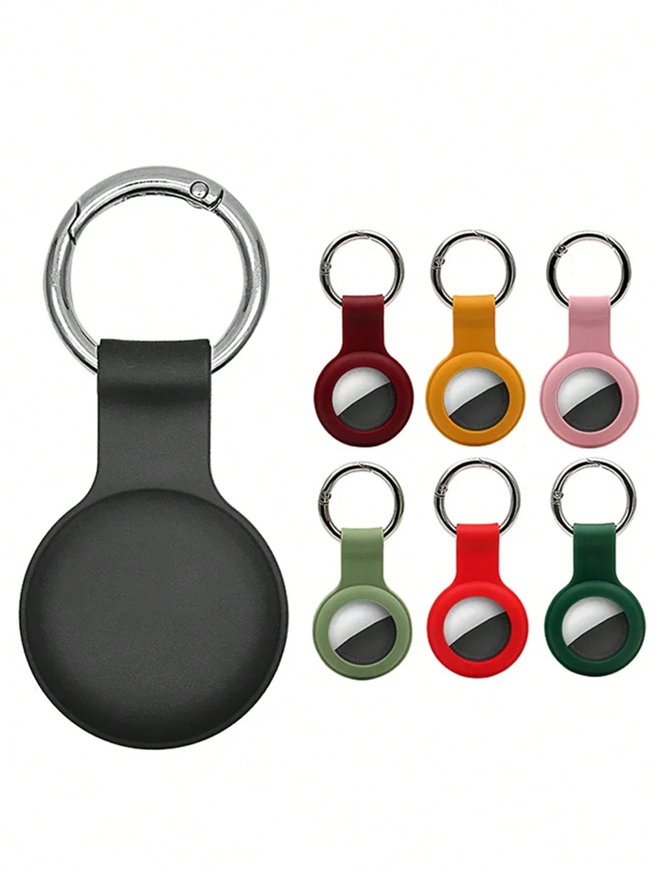 Silicone Protective Case For Airtag Locator/Pet Tracker/Anti-Loss Device/Keychain, Soft/Waterproof Case