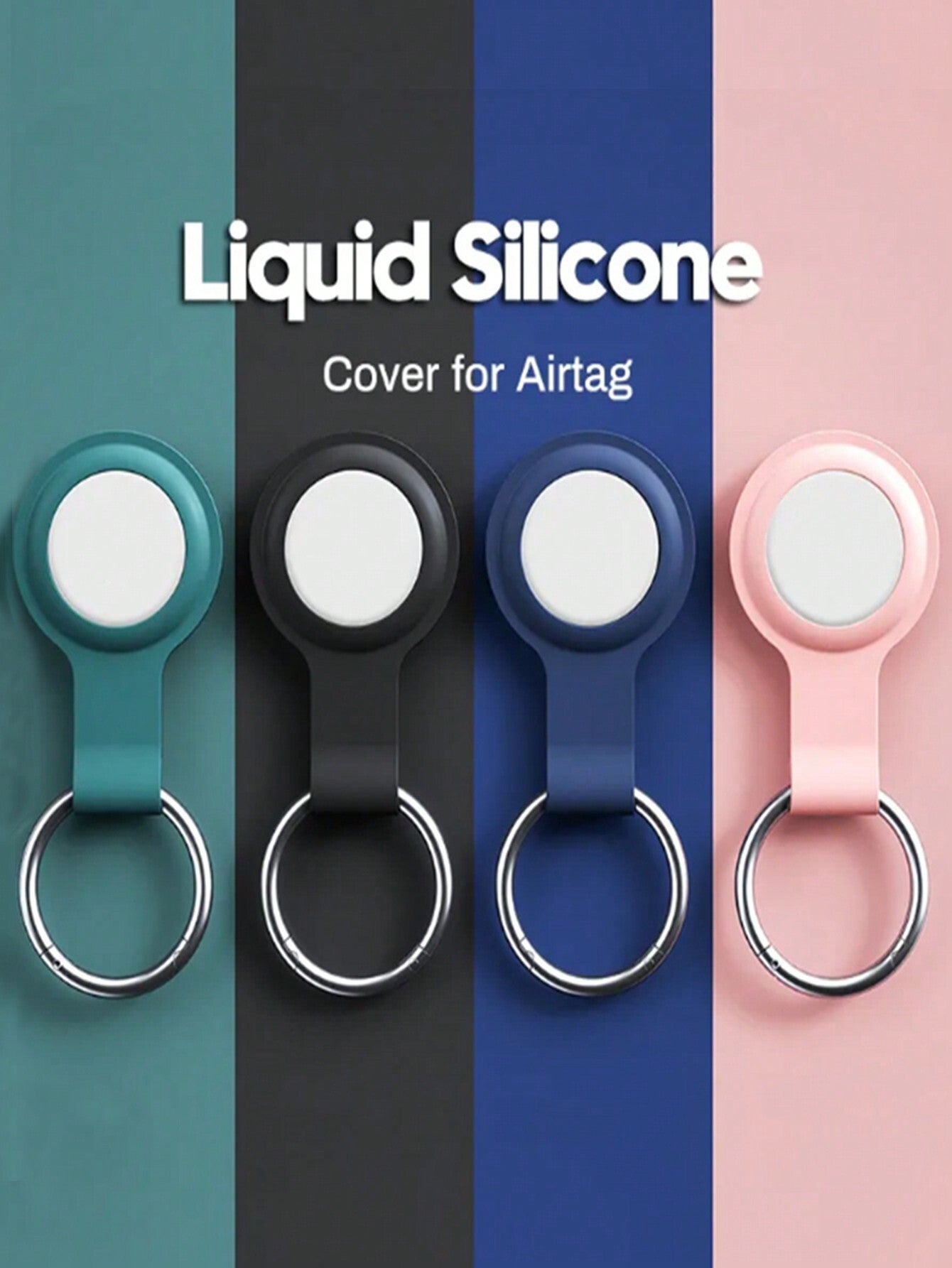 Silicone Protective Case For Airtag Locator/Pet Tracker/Anti-Loss Device/Keychain, Soft/Waterproof Case