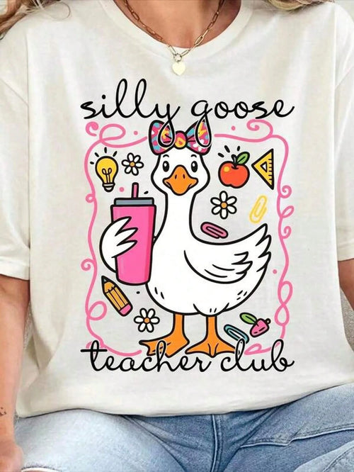Silly Goose Teacher Club Shirt, Funny Teacher Club T-Shirt, Cute Back To Tee, Teacher Appreciation Gift, Funny Gift For Teacher.Jpg