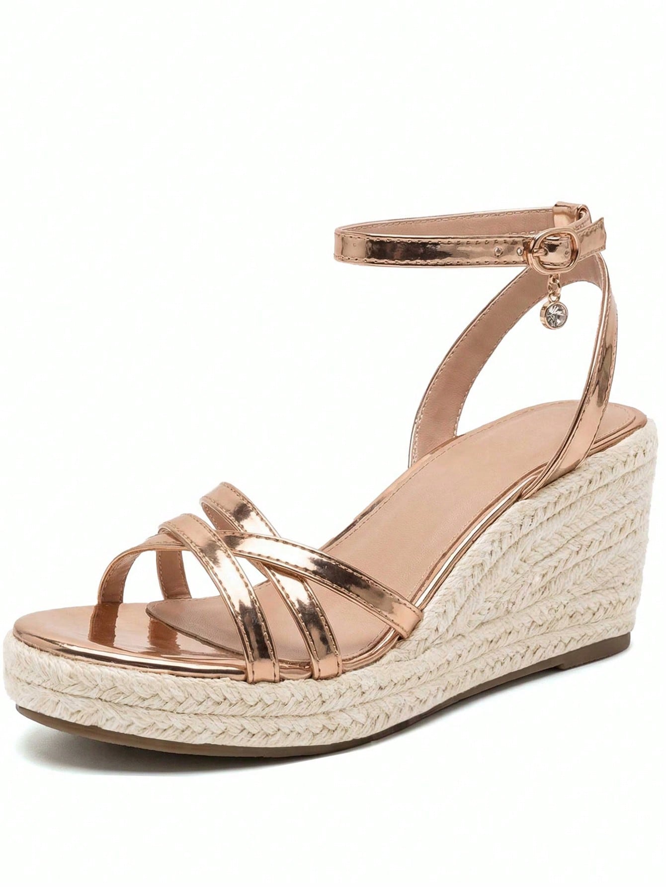 Simple & Versatile Pure White Cool Strap Sandals For Women, Holiday & Casual Style, Ladies' Wedge & Thick Platform Woven Sandals,Spring Summer Outfits