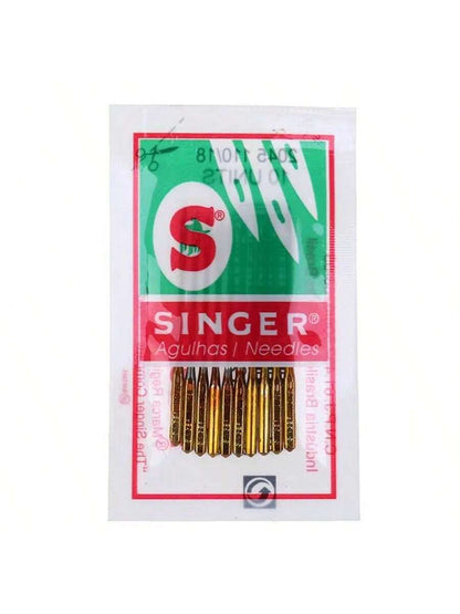 SINGER Titanium Plated Universal Sewing Machine Needles, Golden, 5 Packs (50 Needles Total)