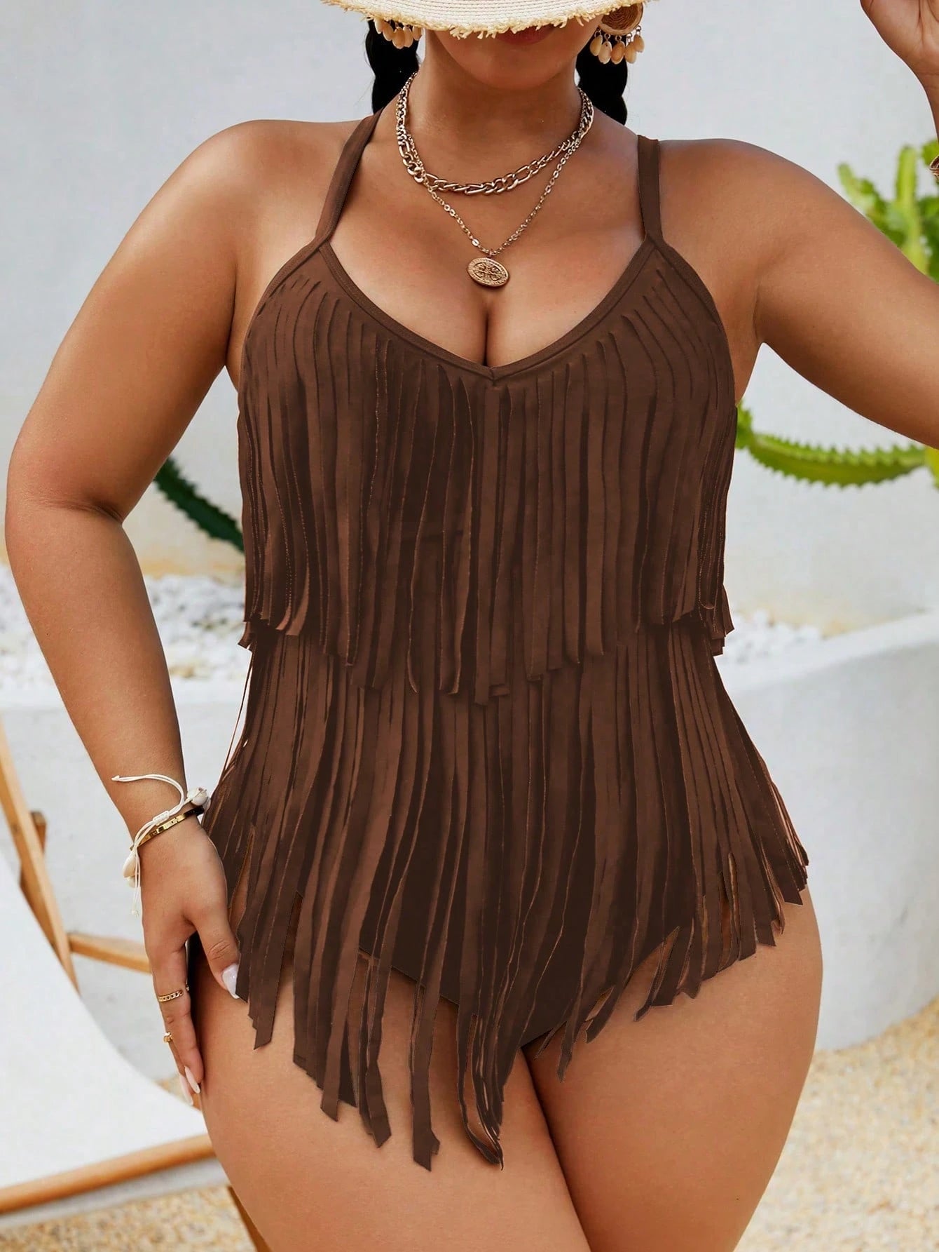 Slaydiva 2026 New Summer Beach Vacation Colorful Leopard Print Animal Pattern Music Festival Party Tassel Plus Size Romper