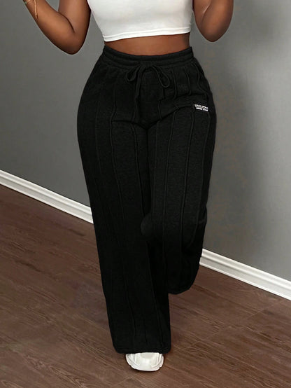 Slaydiva Casual Gray Loose Straight Leg Pants