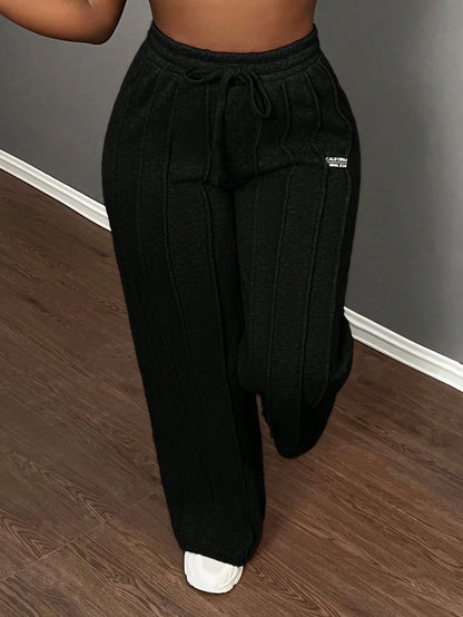 Slaydiva Casual Gray Loose Straight Leg Pants