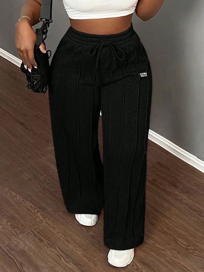 Slaydiva Casual Gray Loose Straight Leg Pants
