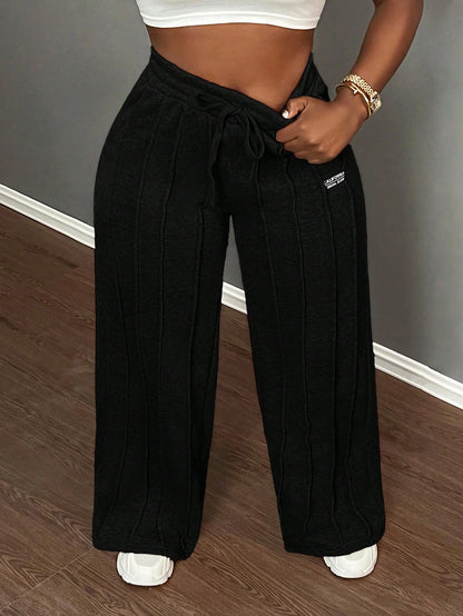 Slaydiva Casual Gray Loose Straight Leg Pants