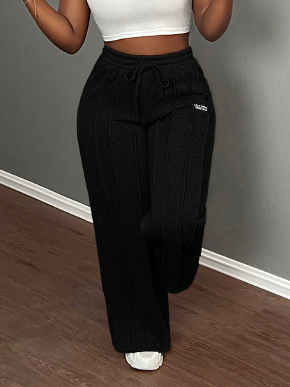 Slaydiva Casual Gray Loose Straight Leg Pants