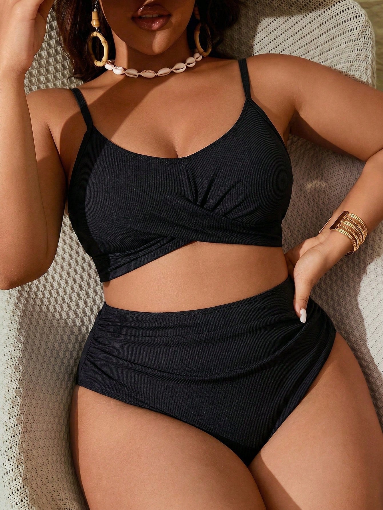 Slaydiva Plus Size Printed Tankini Swimwear Set