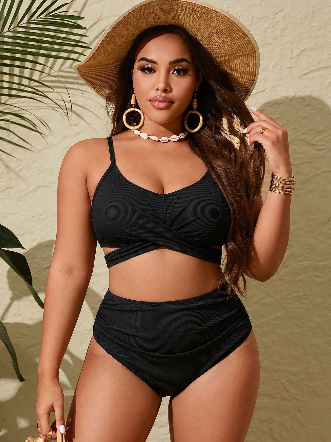 Slaydiva Plus Size Printed Tankini Swimwear Set