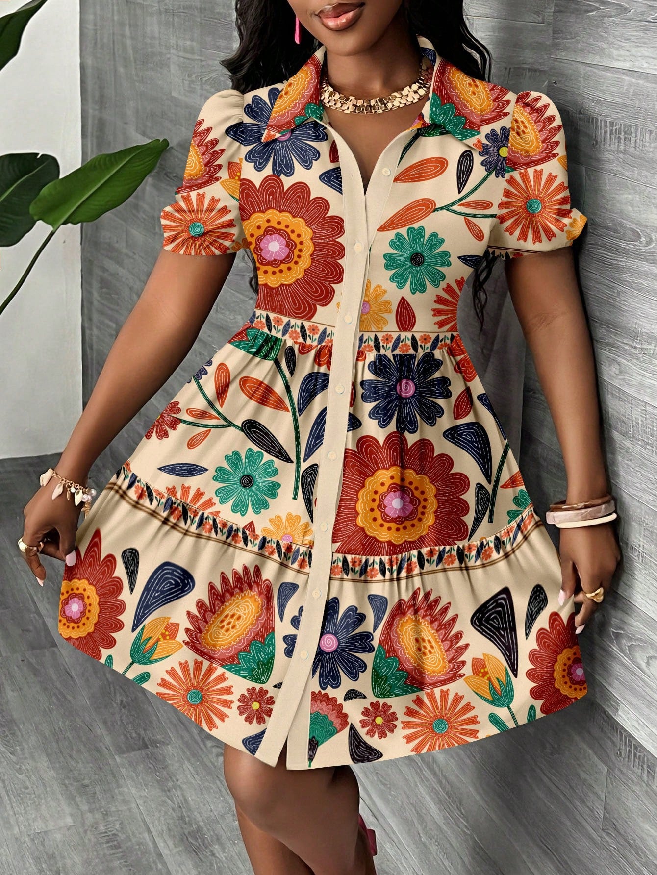 Slaydiva Summer Stylish Blue And White Stripe Shirt Dress,Casual Coastal Tropical Elegant Boho Back-To-School Beachwear Vacation Party Wedding Guest Attire