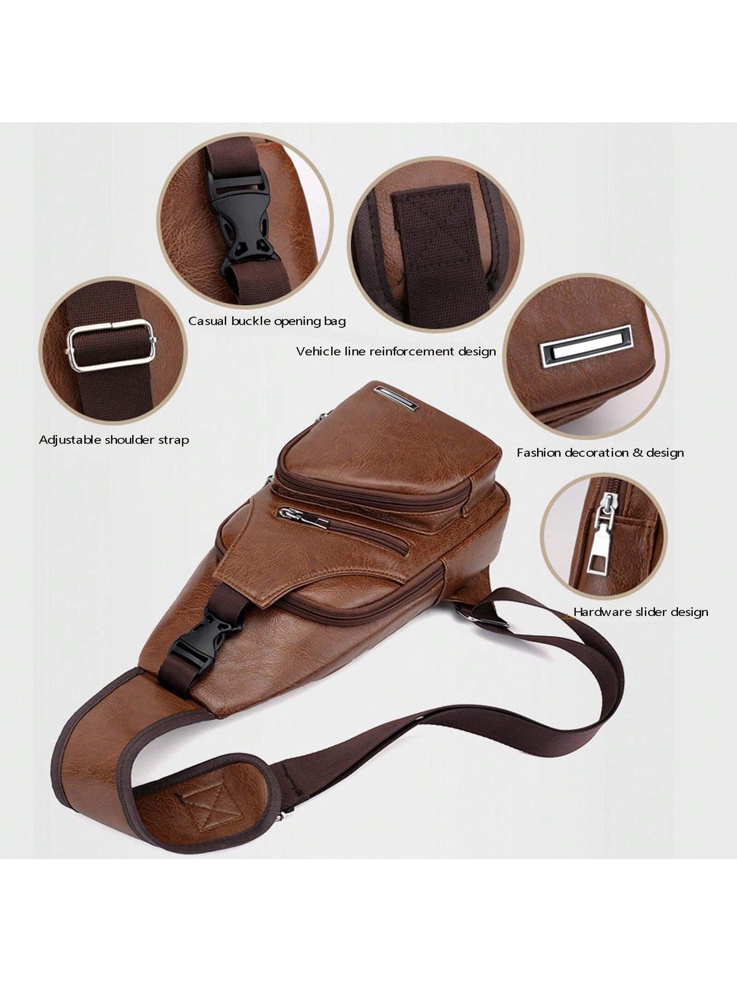 Sling Bag For Men Women, 2025 Fashion Shoulder Backpack Chest Bags With Anti-Theft Pocket & USB Charge Port, Fanny Pack Cross Body Bags For Travel Hiking Day Trip, Holiday, Perfect For Valentine's Day