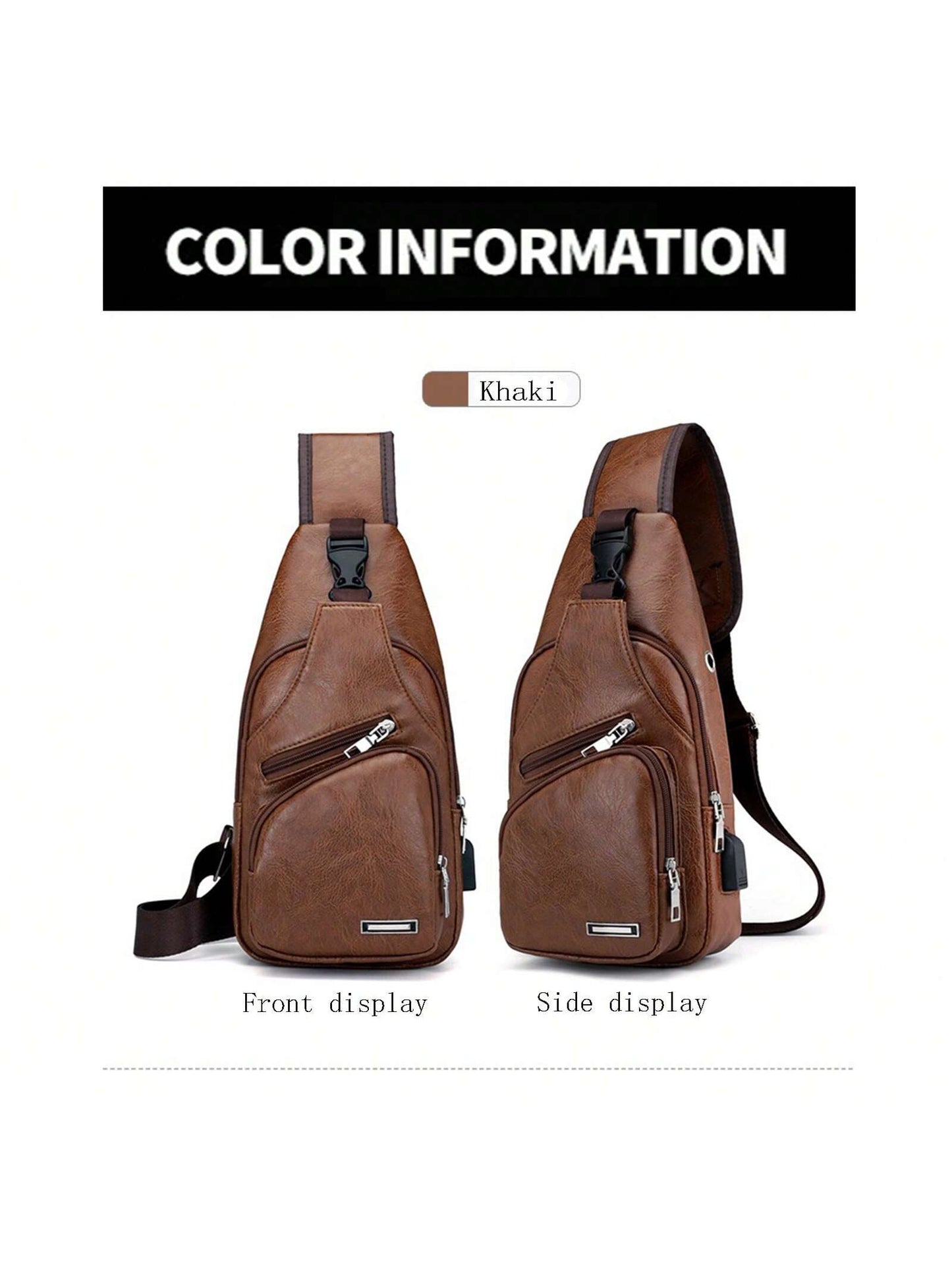 Sling Bag For Men Women, 2025 Fashion Shoulder Backpack Chest Bags With Anti-Theft Pocket & USB Charge Port, Fanny Pack Cross Body Bags For Travel Hiking Day Trip, Holiday, Perfect For Valentine's Day