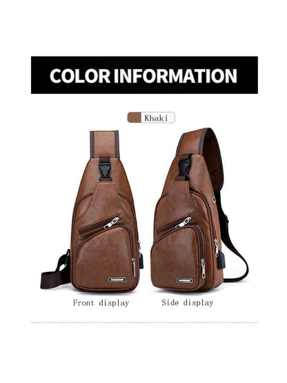 Sling Bag For Men Women, 2025 Fashion Shoulder Backpack Chest Bags With Anti-Theft Pocket & USB Charge Port, Fanny Pack Cross Body Bags For Travel Hiking Day Trip, Holiday, Perfect For Valentine's Day