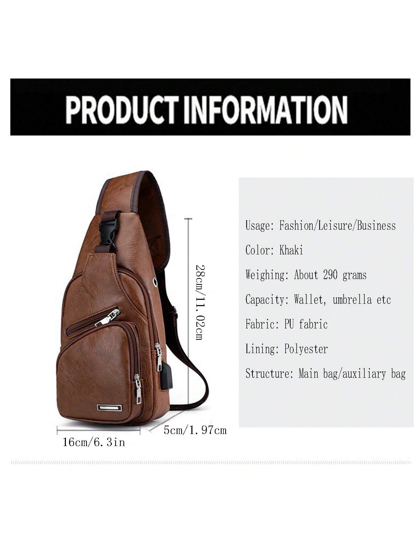Sling Bag For Men Women, 2025 Fashion Shoulder Backpack Chest Bags With Anti-Theft Pocket & USB Charge Port, Fanny Pack Cross Body Bags For Travel Hiking Day Trip, Holiday, Perfect For Valentine's Day