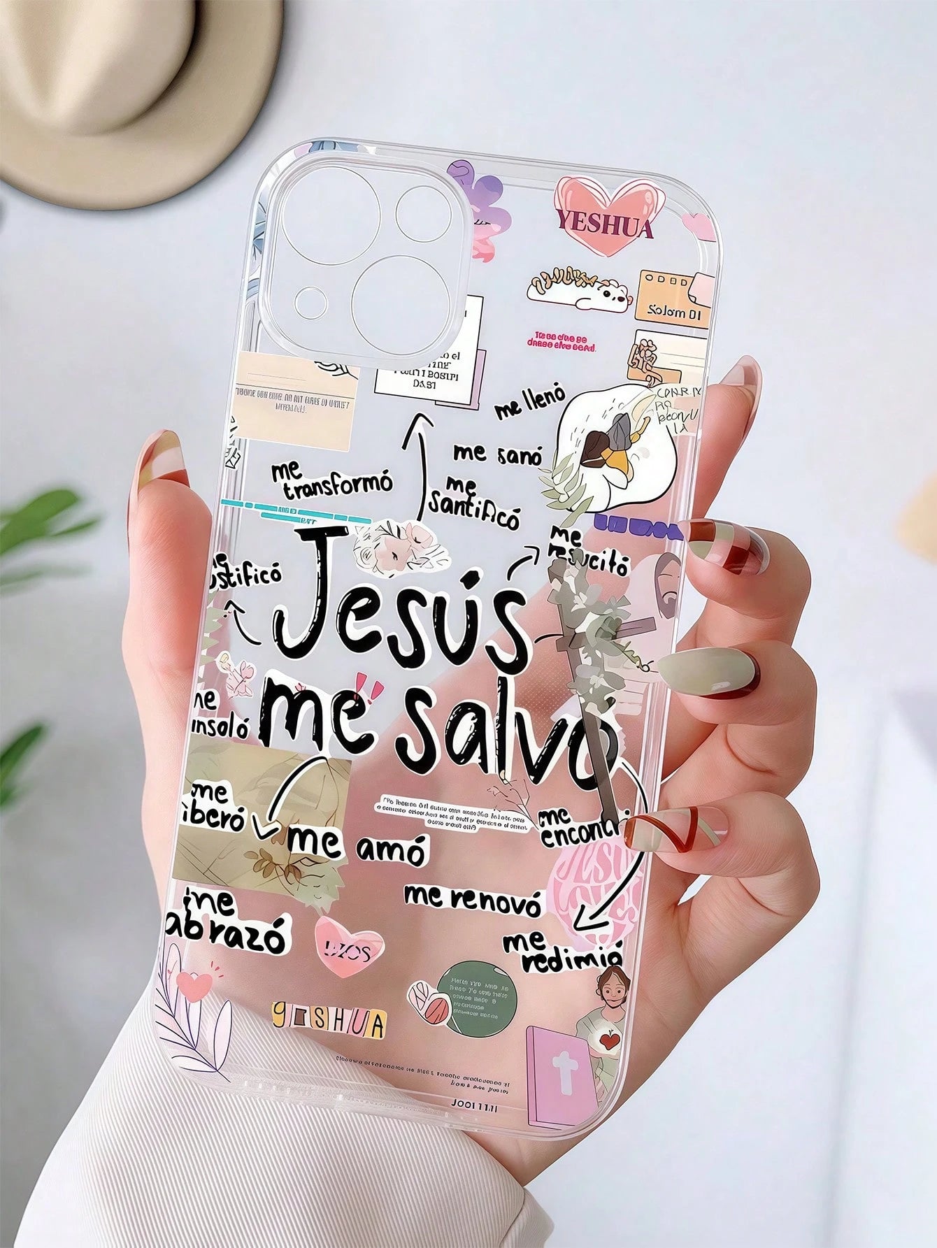 Slogan Elements Fashion Phone Cases 1pc Bible Verse Graphic Pattern TPU Shockproof Transparent Phone Case Compatible With IPhone 16 15 14 13 12 11 Pro Max, Fit For Series Waterproof Anti-Fall Scratch