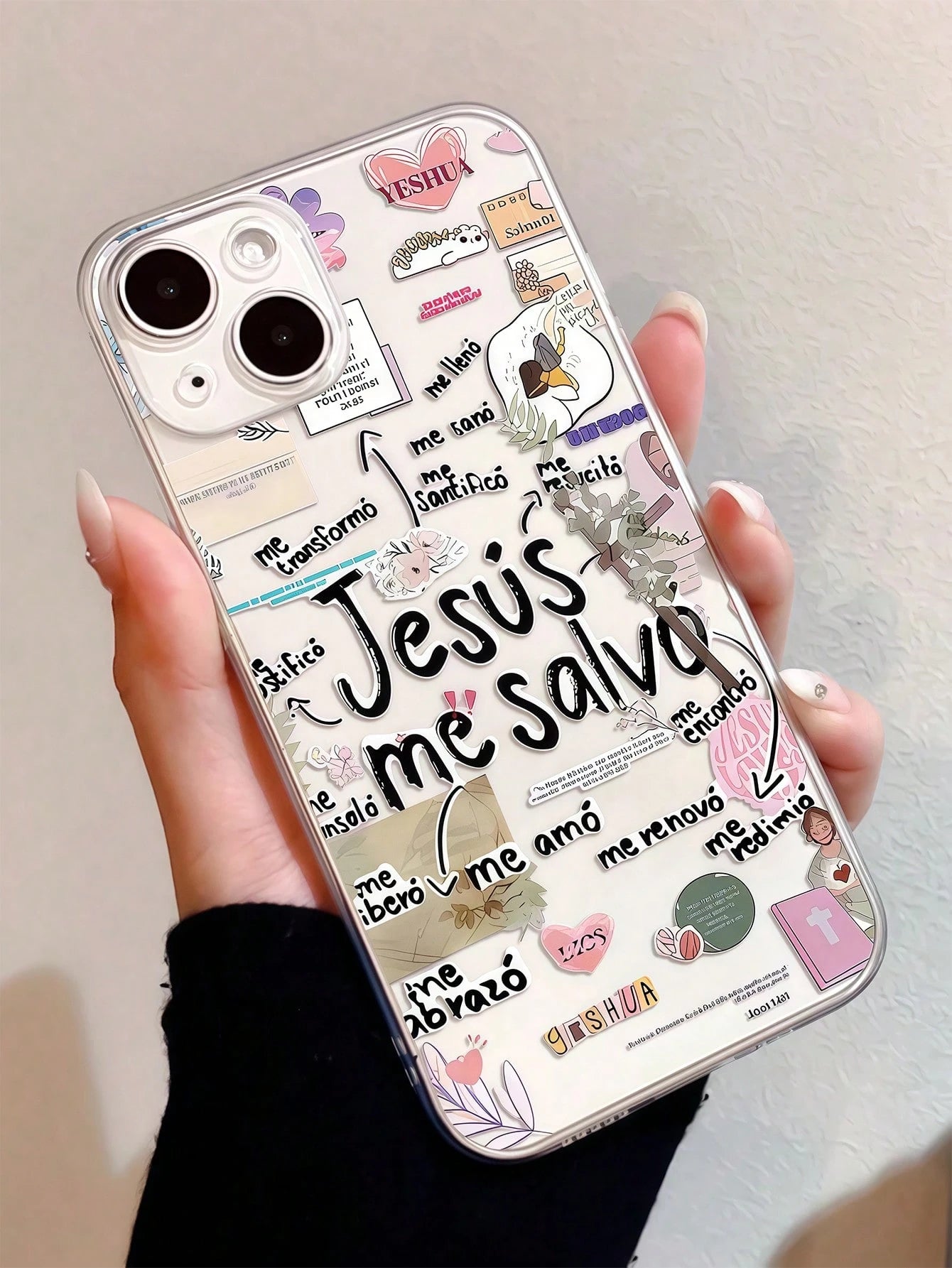 Slogan Elements Fashion Phone Cases 1pc Bible Verse Graphic Pattern TPU Shockproof Transparent Phone Case Compatible With IPhone 16 15 14 13 12 11 Pro Max, Fit For Series Waterproof Anti-Fall Scratch