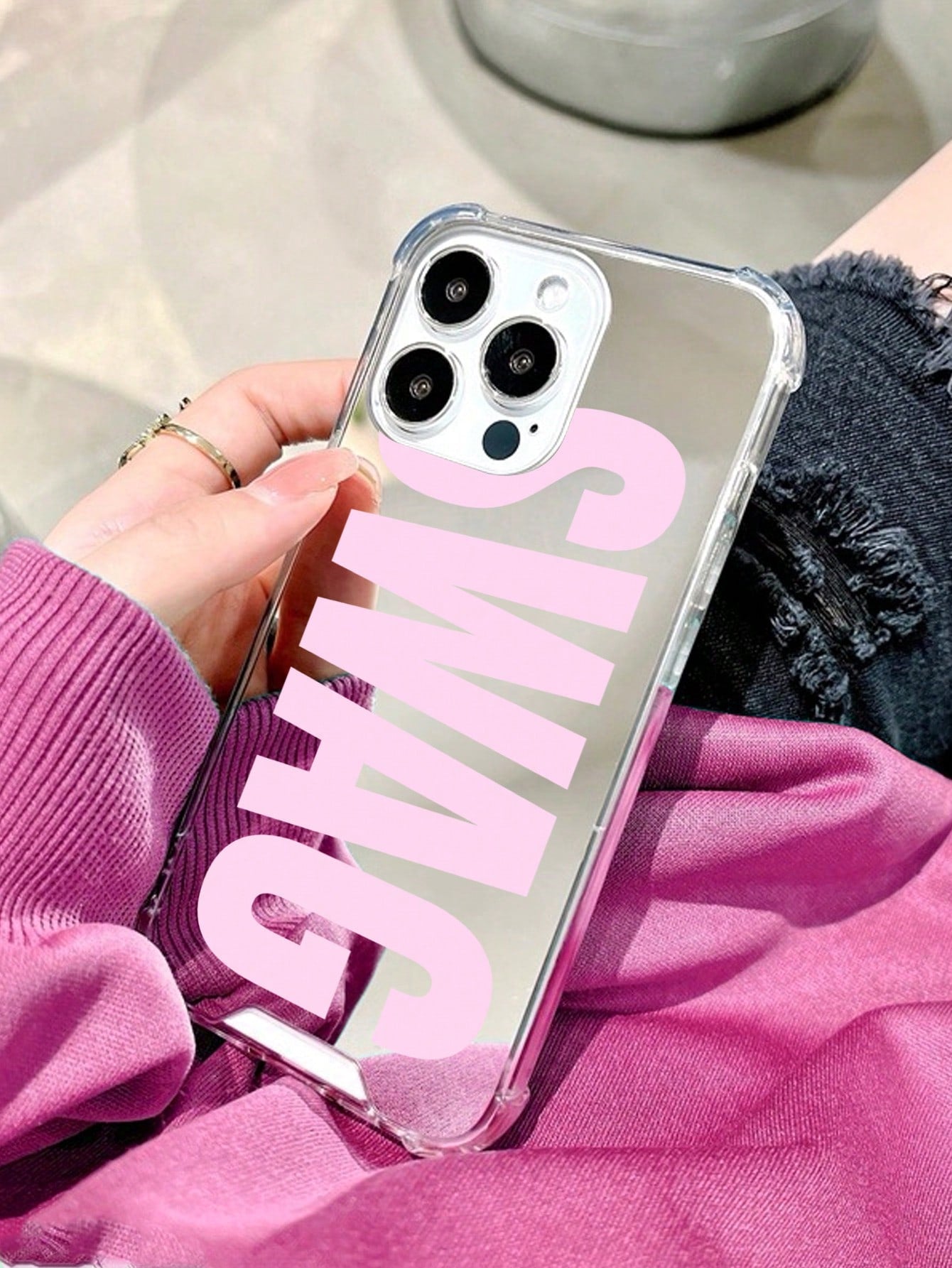 Slogan Mirror Anti-Drop Vintage SWAG Letter Print Phone Case, Compatible With IPhone 13/11/17/17pro/16/14/15/15pro/15 Plus/15 Promax/11pro/12pro/13pro/14pro/12mini/13mini/11promax/12promax/13promax/14