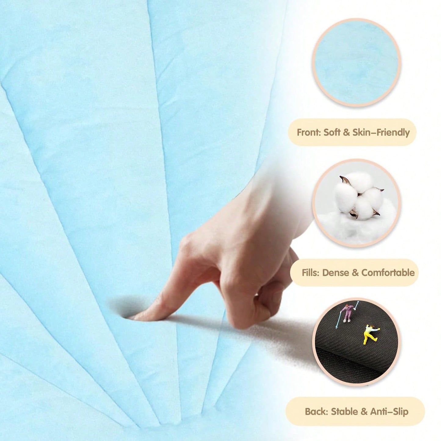 Soft & Breathable Baby Play Gym Mat, Oversize Baby Tummy Time Play Mat Anti-Slip Back With 6 Detachable Toys For Sensory Exploration Motor Skill Development, Newborn Essentials Shower Gift Activity Ma