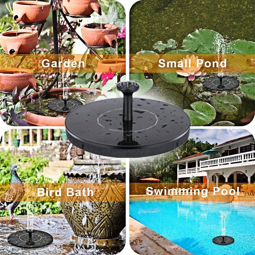 Solar Fountain Water Pump For Bird Bath, New Upgraded Mini Solar Powered Fountain Pump 1W/1.5W Free Standing Solar Panel Kit Water Fountain For Garden, Pond, Pool, And Outdoor