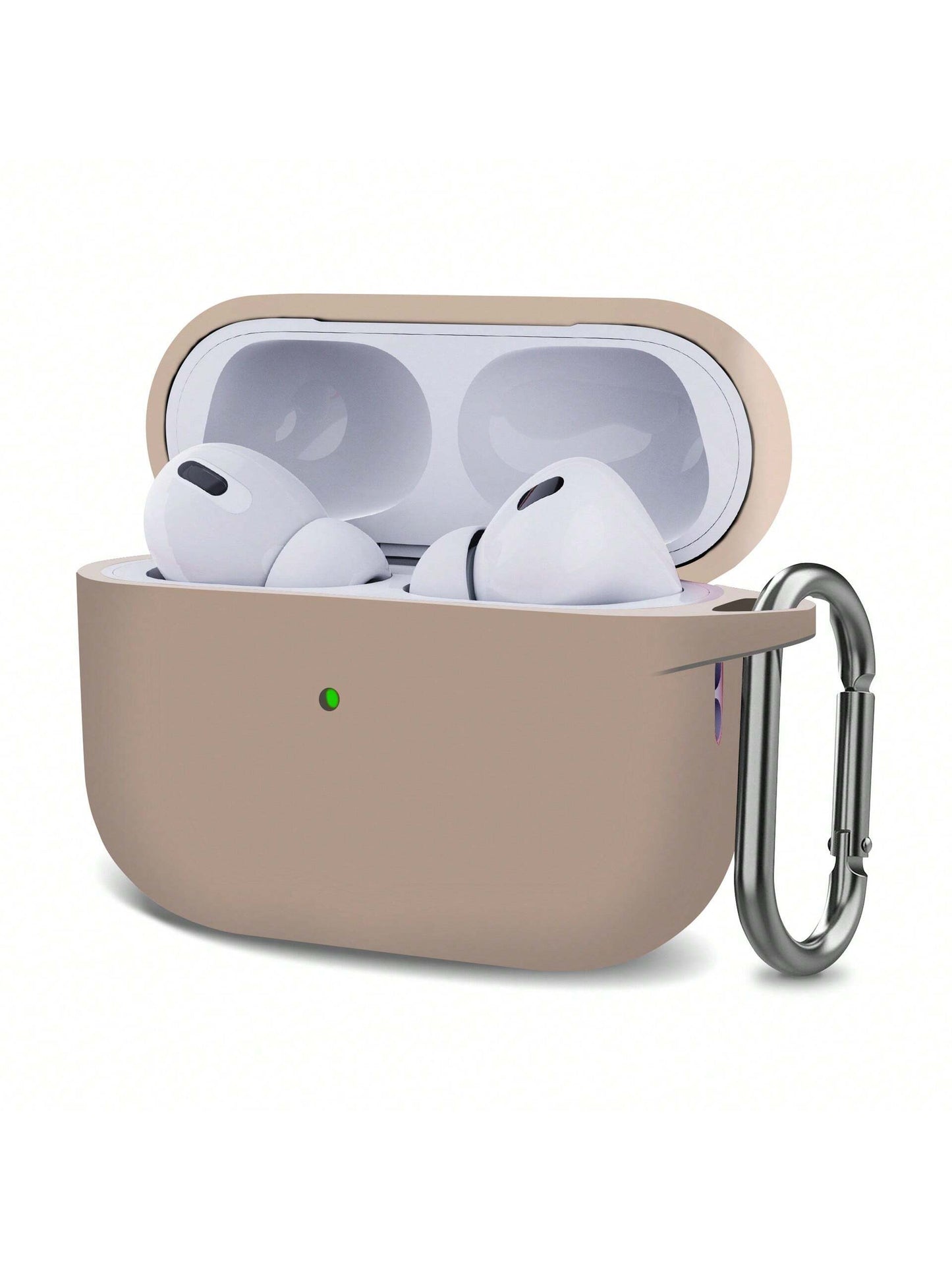 Solid Color Black Silicone Apple 1pc Plain Silicone Earbuds Protective Black Case Compatible With Airpods With Carabiner Gift New Arrival Mom
