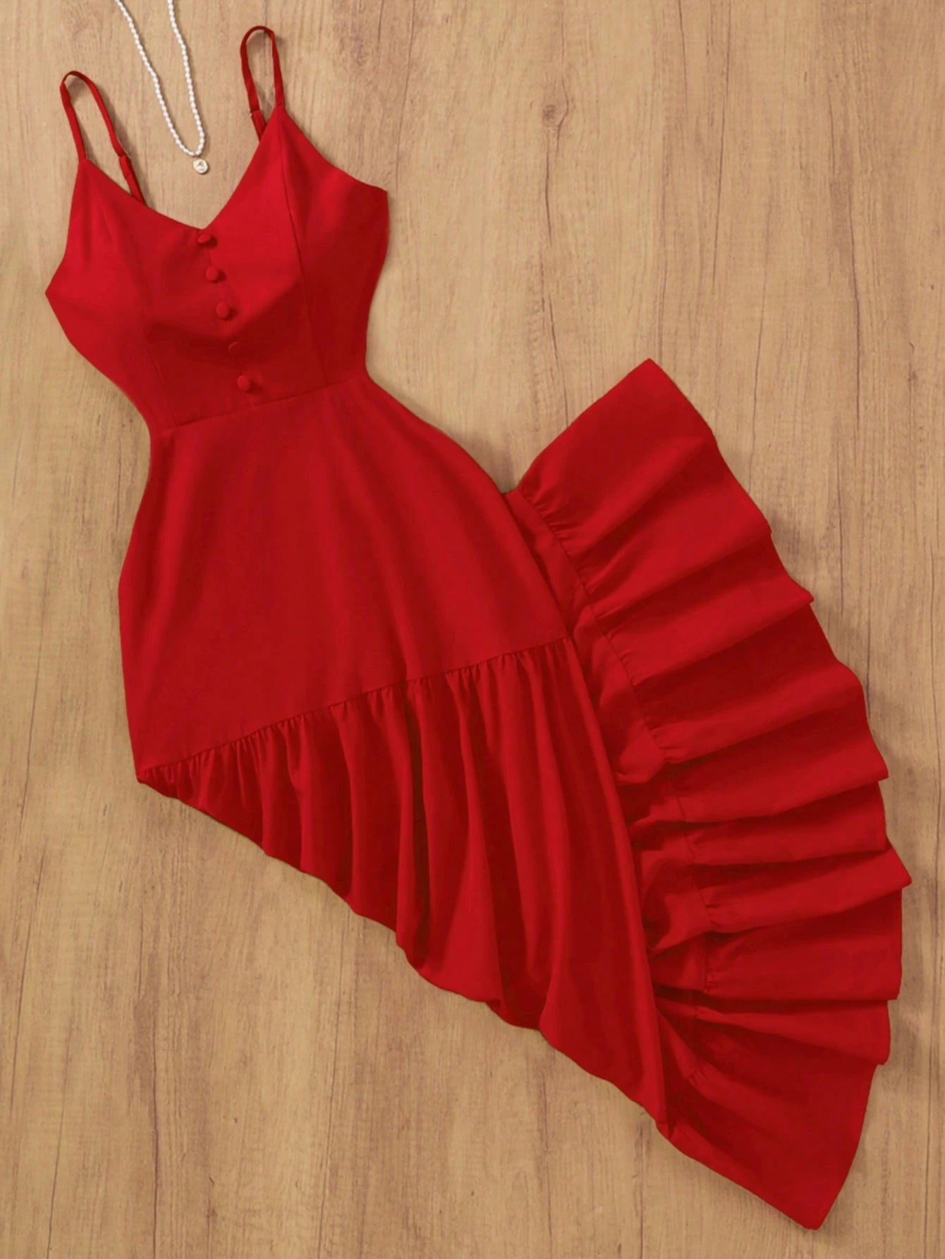 Solid Color Elegant Casual Loose Backless A-Line Dress, Suitable For Parties, Formal Events, Weddings, Spring/Summer Party Red