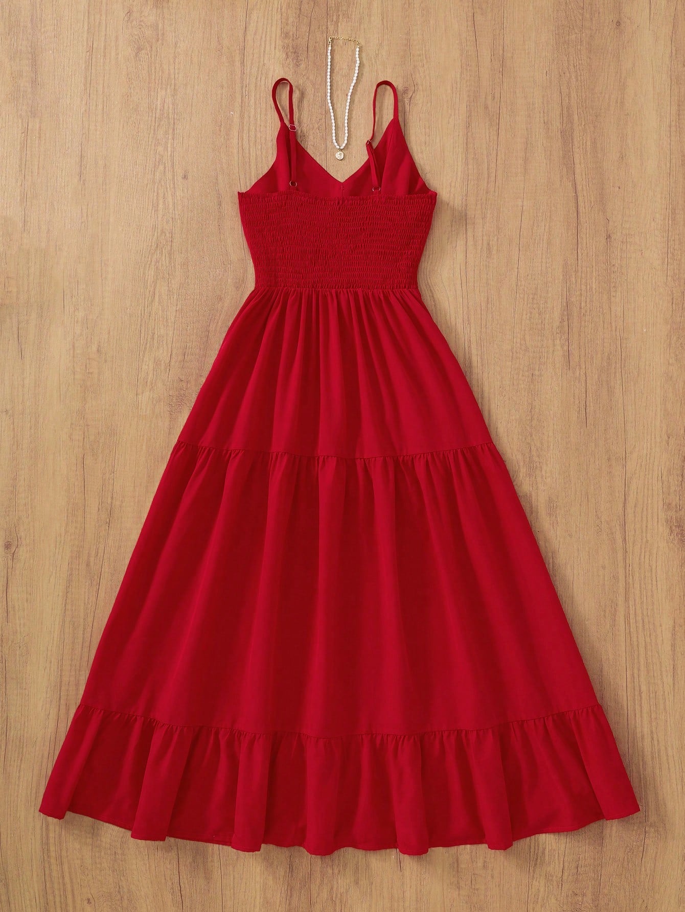 Solid Color Elegant Casual Loose Backless A-Line Dress, Suitable For Parties, Formal Events, Weddings, Spring/Summer Party Red