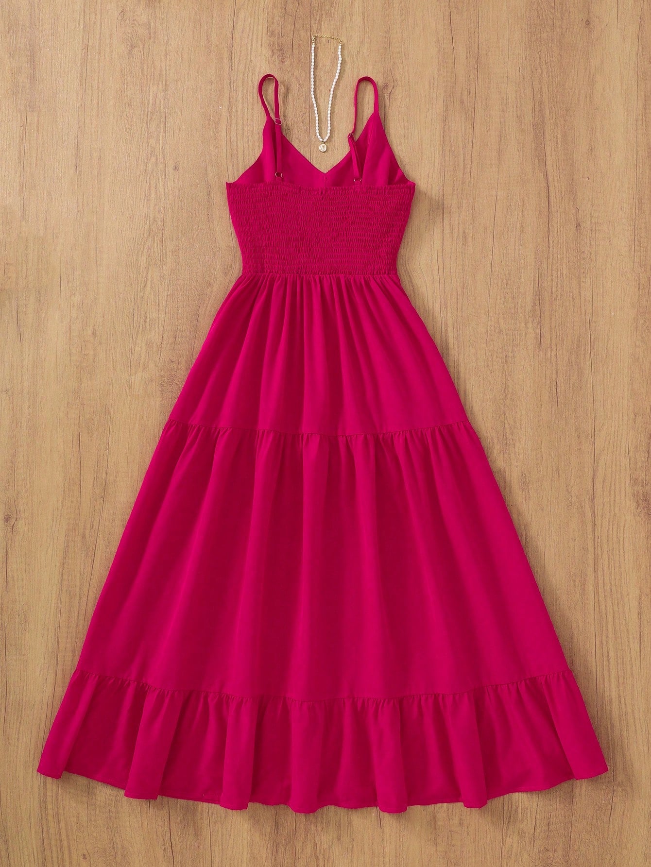 Solid Color Elegant Casual Loose Backless A-Line Dress, Suitable For Parties, Formal Events, Weddings, Spring/Summer Party Red
