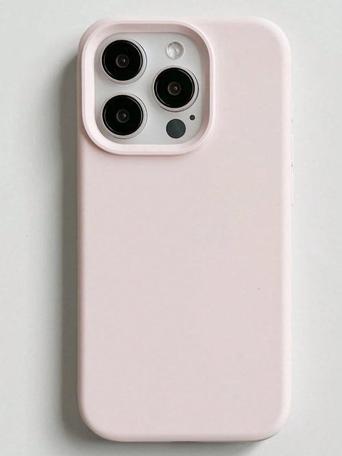 Solid Color Silicone Pink Liquid Silicone Shockproof Phone Case Compatible With IPhone 17/17 Air/17 Pro/17 Pro Max Also Fits 16 15 14 13 12 11 Pro Max Soft Rubber Texture Skin-Friendly Spring Birthday