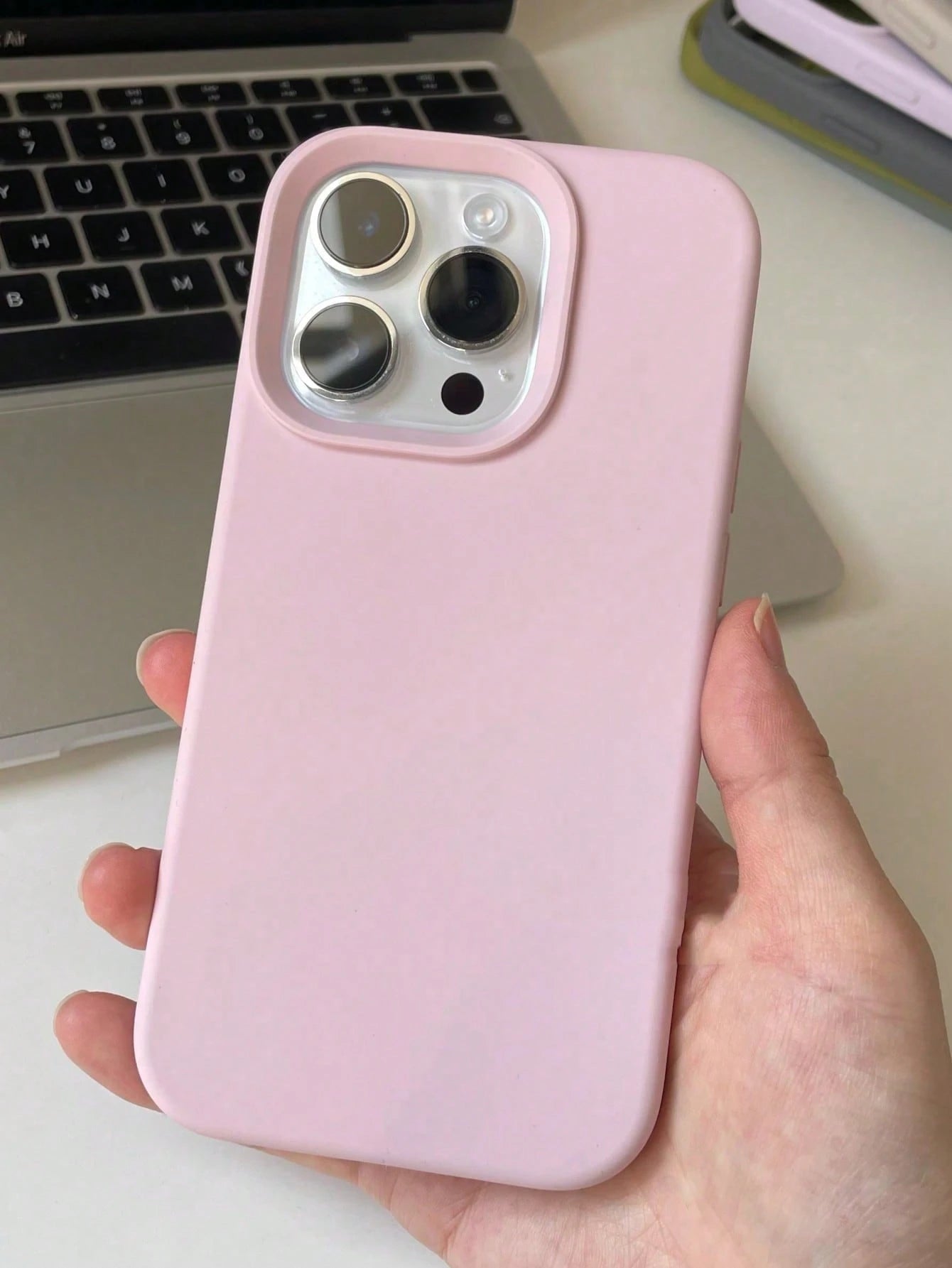 Solid Color Silicone Pink Liquid Silicone Shockproof Phone Case Compatible With IPhone 17/17 Air/17 Pro/17 Pro Max Also Fits 16 15 14 13 12 11 Pro Max Soft Rubber Texture Skin-Friendly Spring Birthday